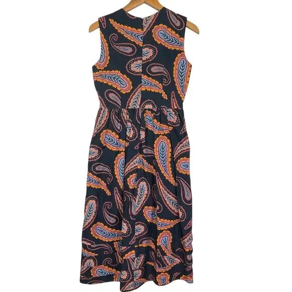 NWT ANTHROPOLOGIE ATELIER 17.56 Columbia Blue Paisley Midi Dress XS